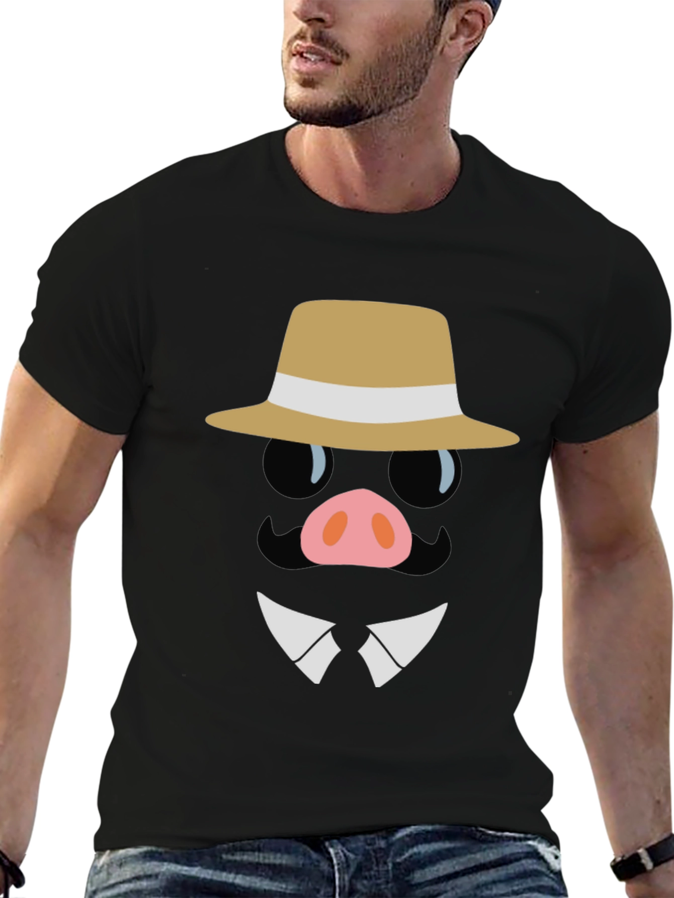 Dapper Pig T-Shirt - Cartoon Character