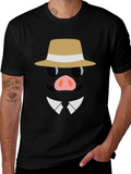 Dapper Pig T-Shirt - Cartoon Character