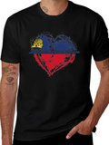 Liechtenstein Flag Heart T-Shirt - Black