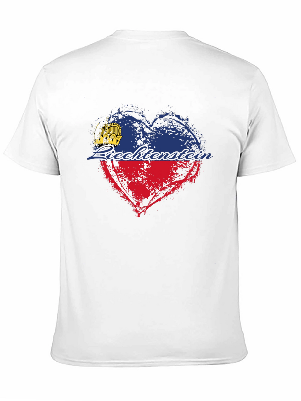 Liechtenstein Flag Heart T-Shirt - Black