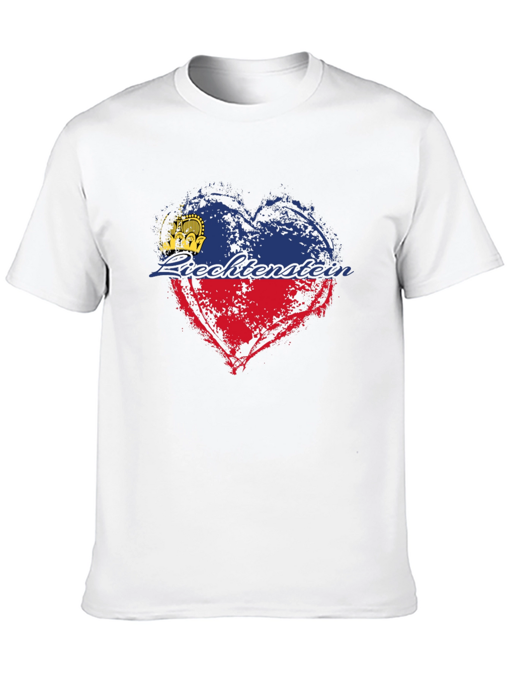 Liechtenstein Flag Heart T-Shirt - Black