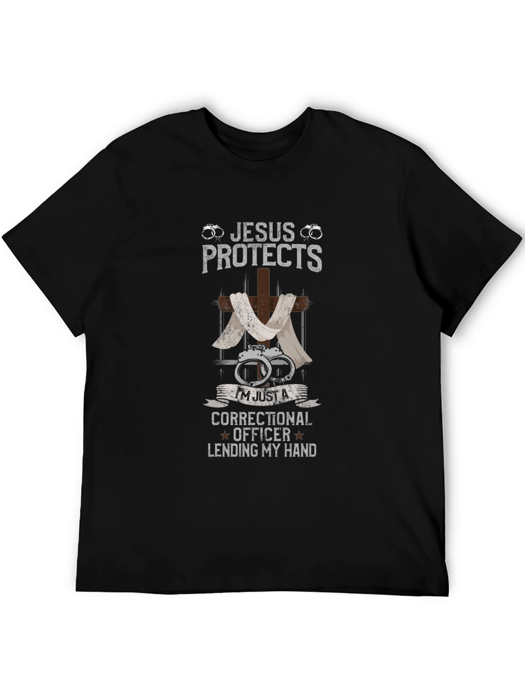 Jesus Protects Correctional Officer Graphic T-Shirt