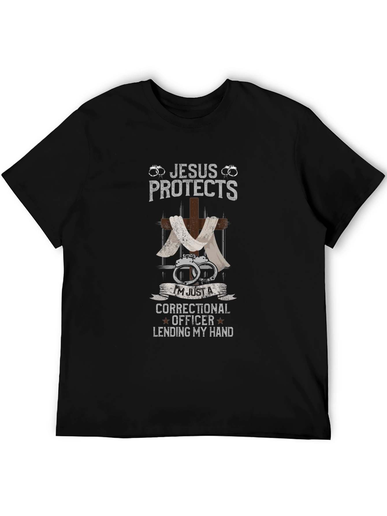 Jesus Protects Correctional Officer Graphic T-Shirt