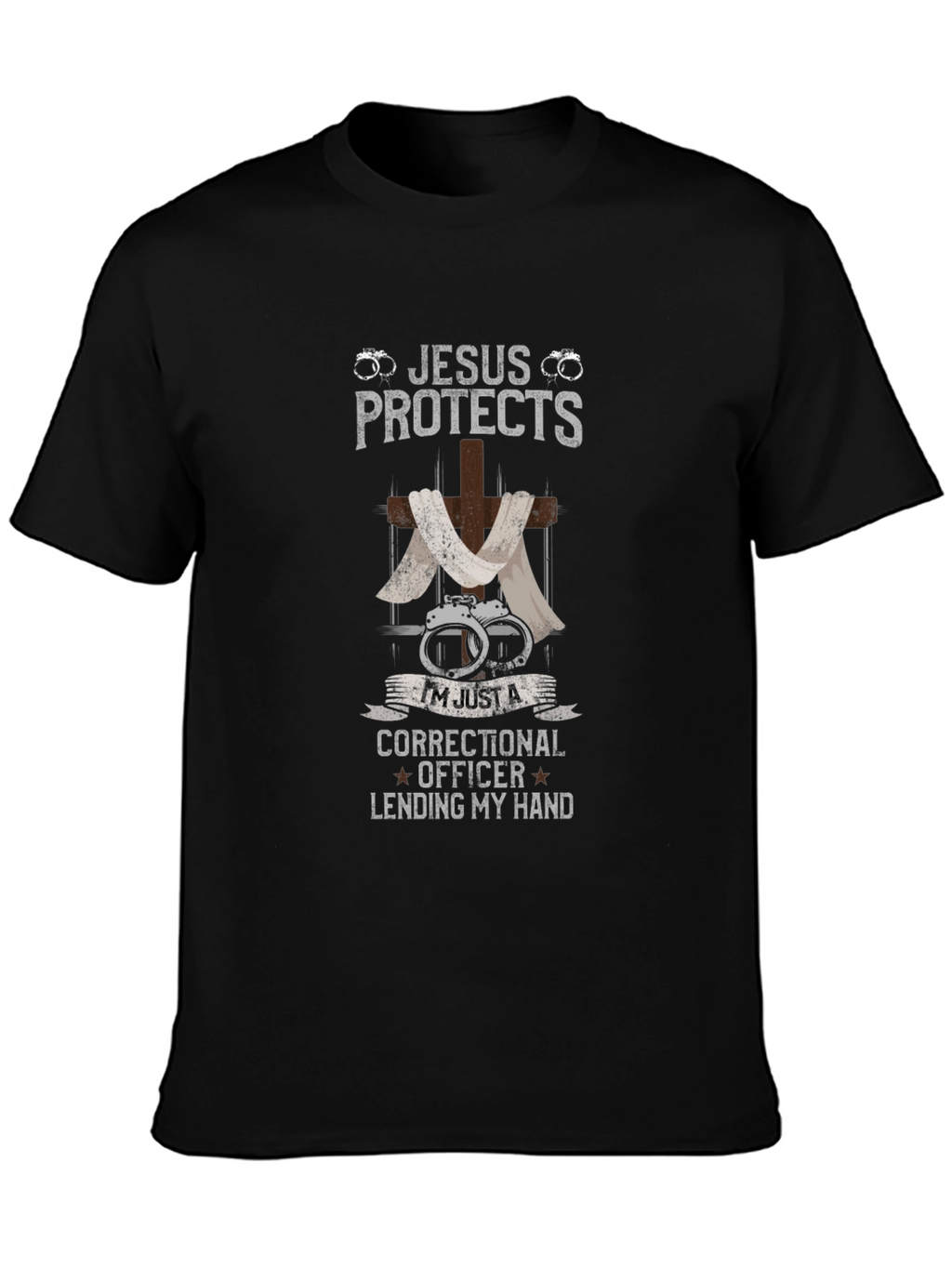 Jesus Protects Correctional Officer Graphic T-Shirt