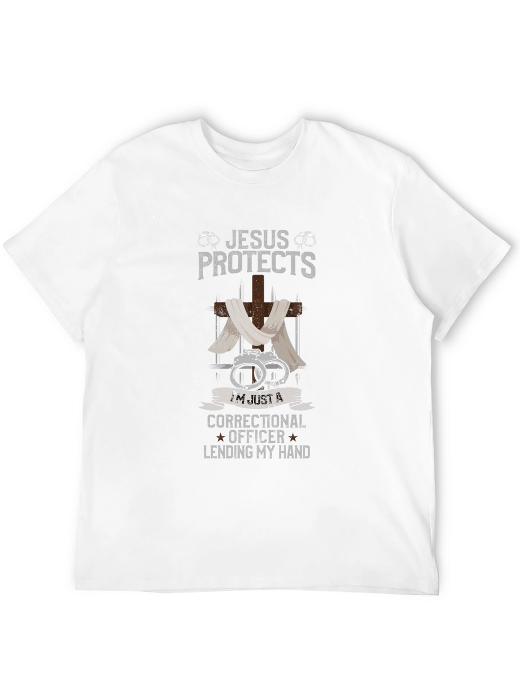 Jesus Protects Correctional Officer Graphic T-Shirt