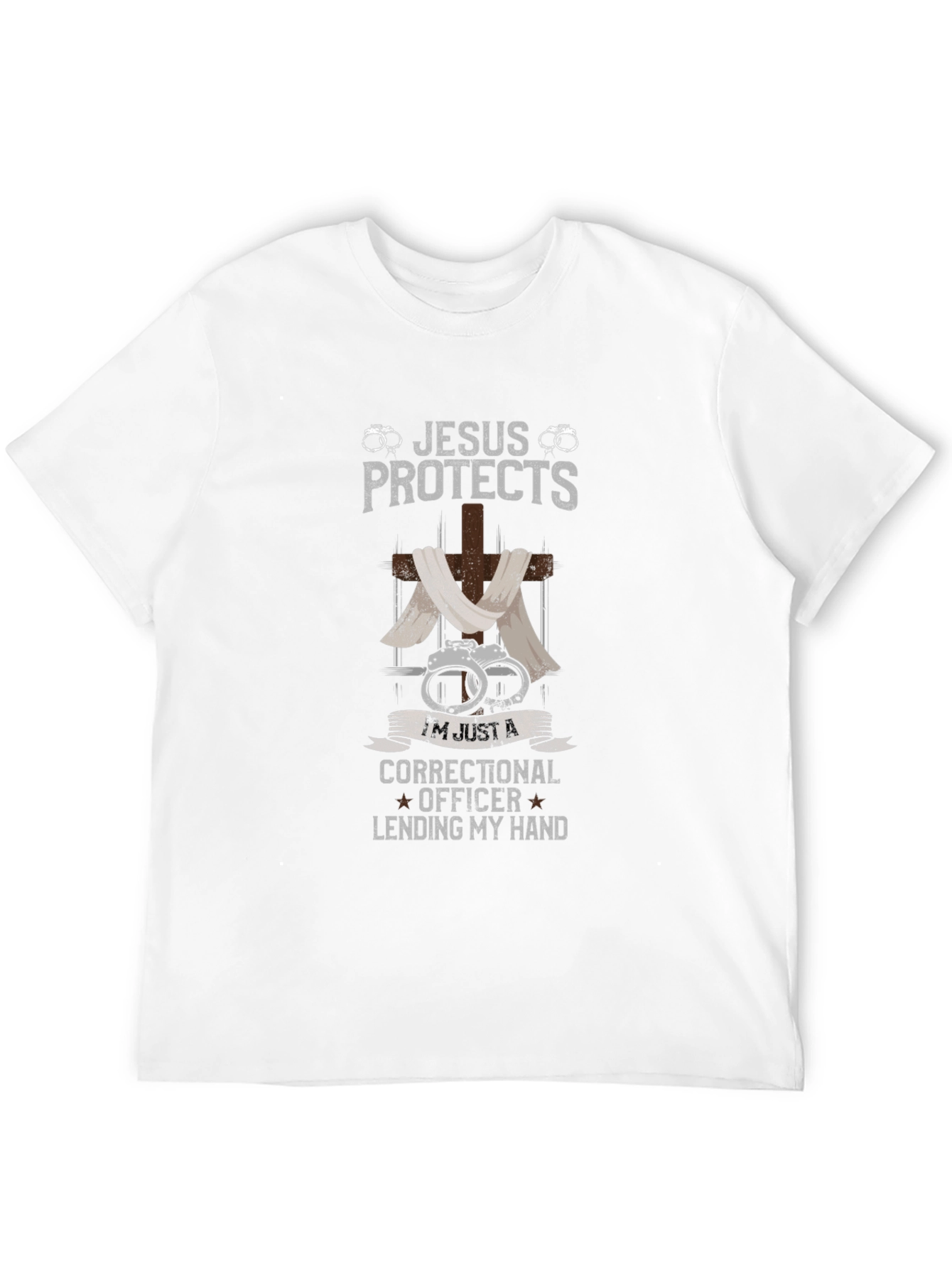 Jesus Protects Correctional Officer Graphic T-Shirt