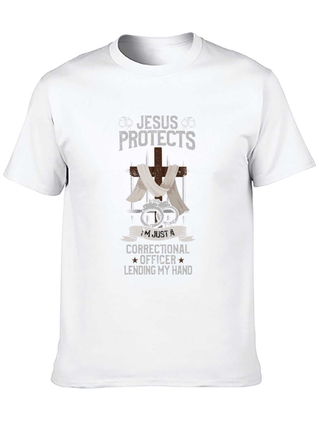 Jesus Protects Correctional Officer Graphic T-Shirt