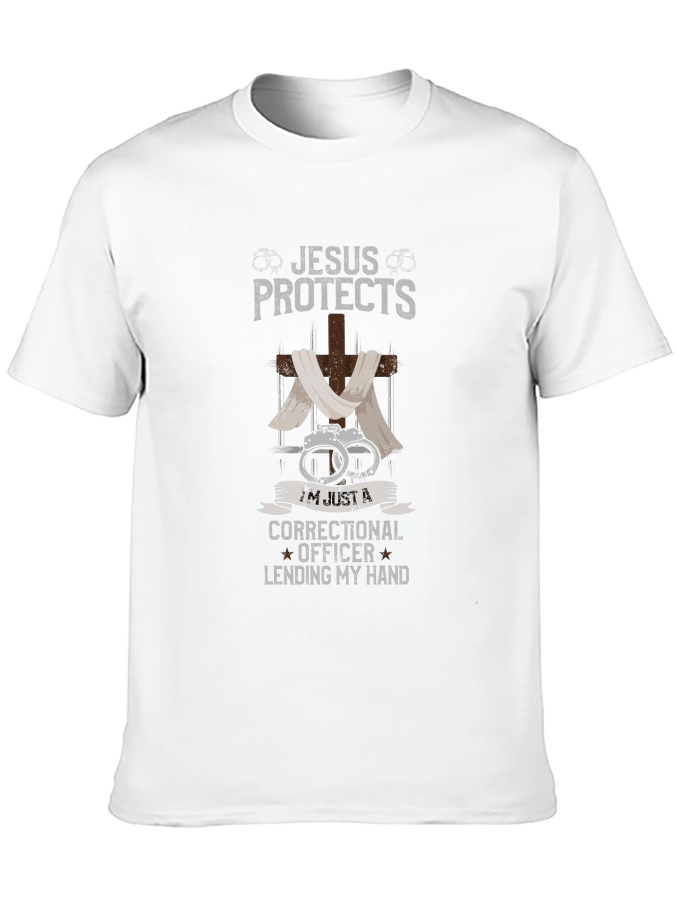 Jesus Protects Correctional Officer Graphic T-Shirt