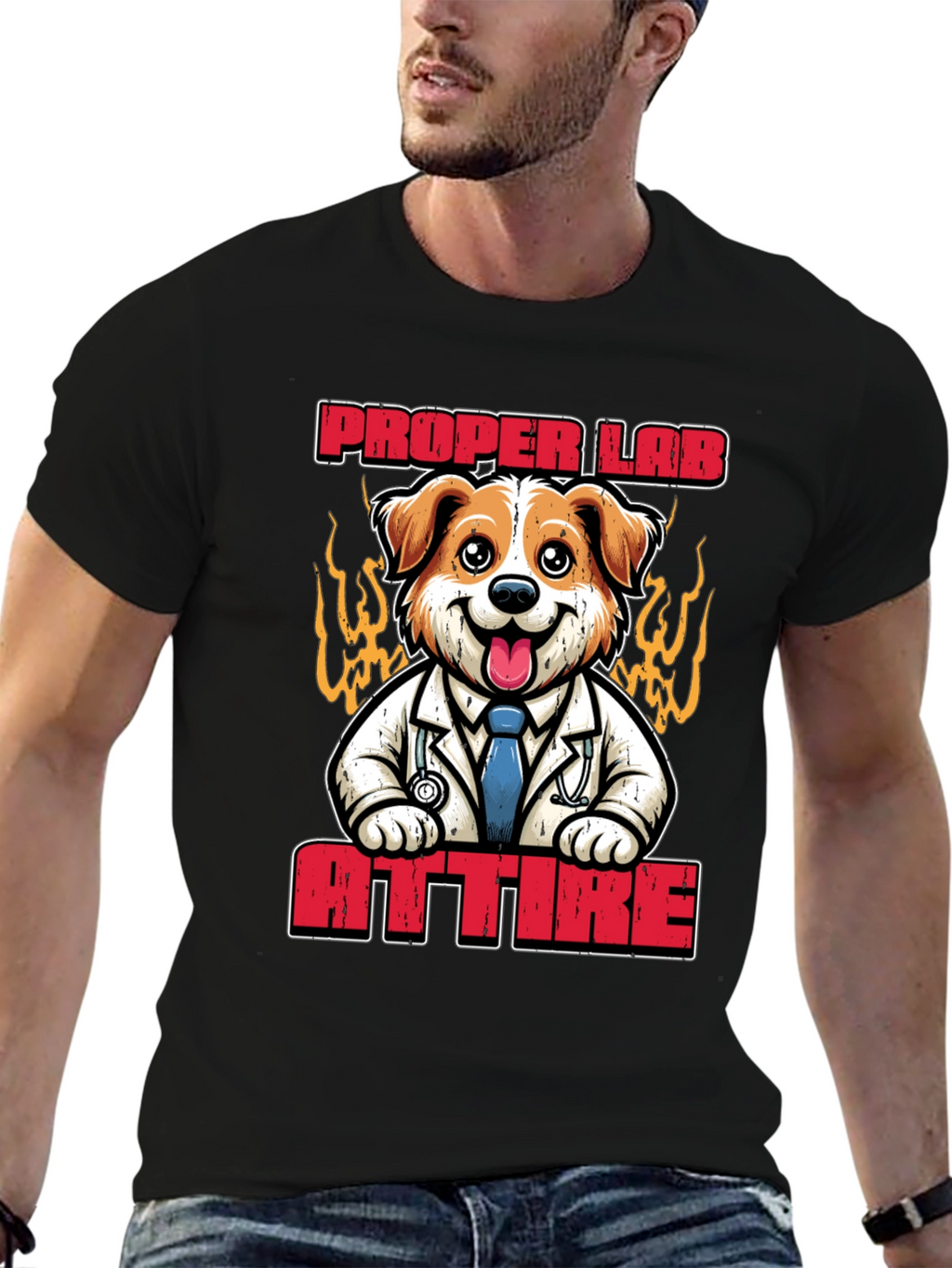 Proper Lab Attire T-Shirt: Dog Doctor Tee