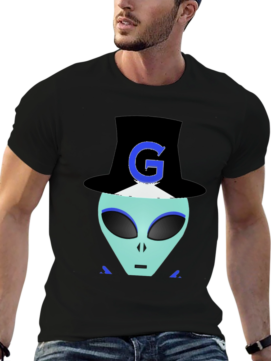 Alien G Top Hat Black T-Shirt