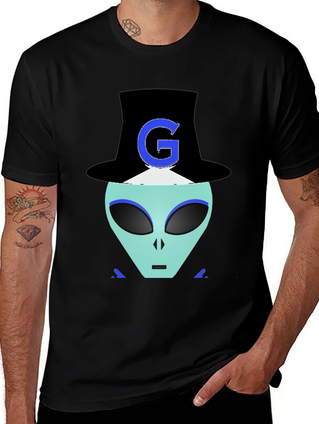Alien G Top Hat Black T-Shirt