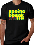 Spring Break 2018 T-Shirt with Sunglasses Graphic Black