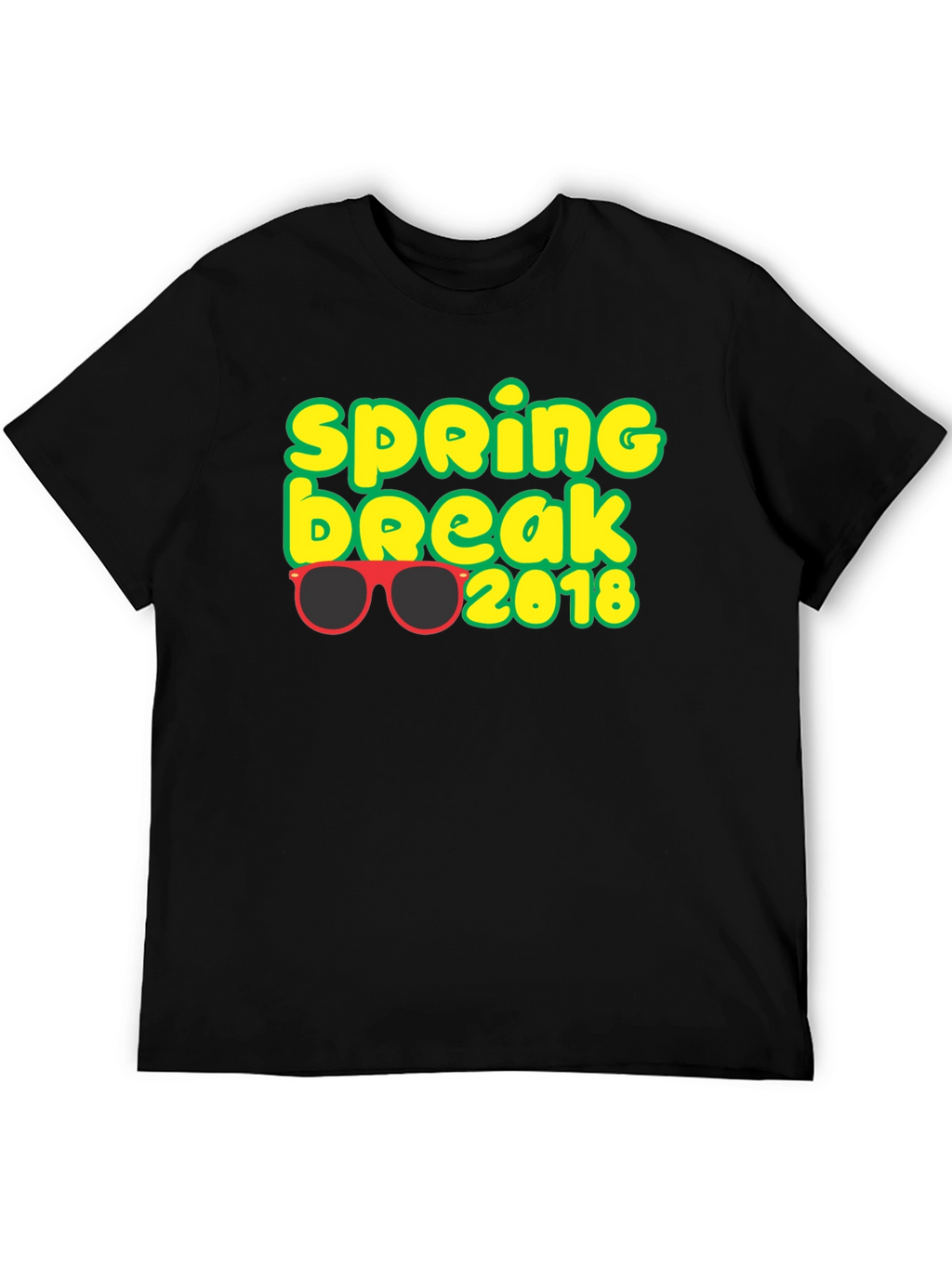 Spring Break 2018 T-Shirt with Sunglasses Graphic Black