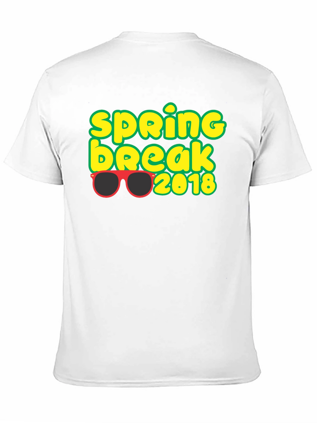 Spring Break 2018 T-Shirt with Sunglasses Graphic Black