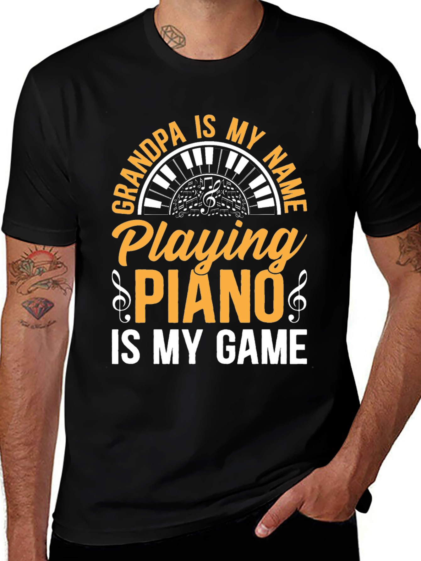 Grandpa Piano Player T-Shirt