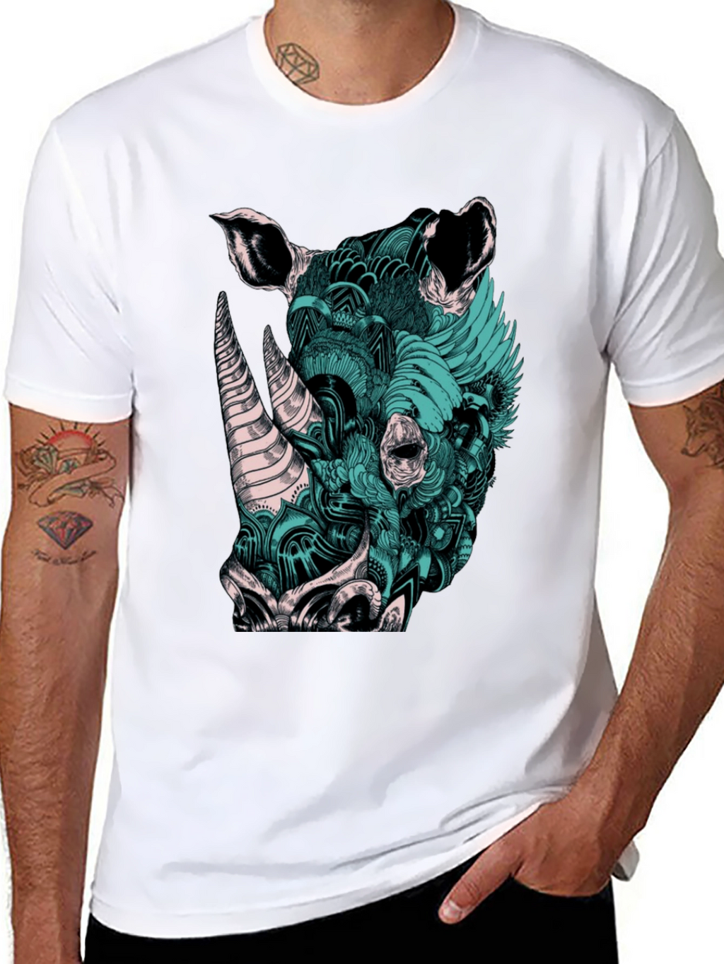 Rhinoceros Graphic Print T-Shirt
