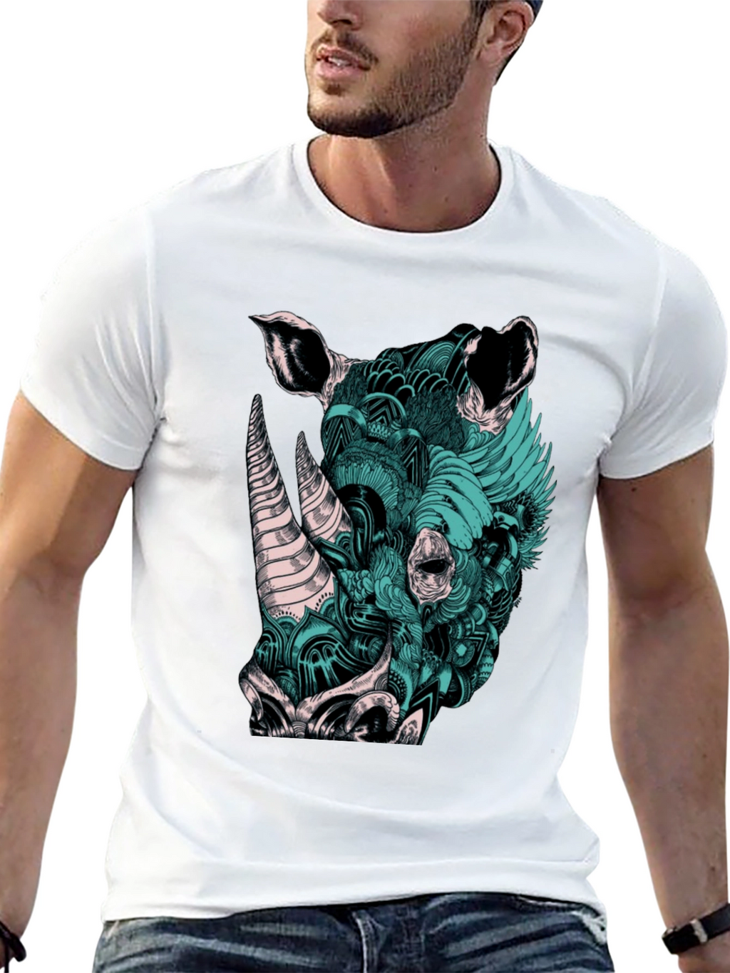 Rhinoceros Graphic Print T-Shirt