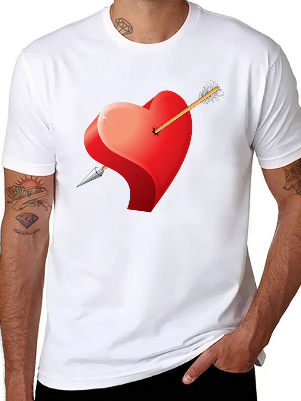 Heart & Arrow Graphic Black Tee