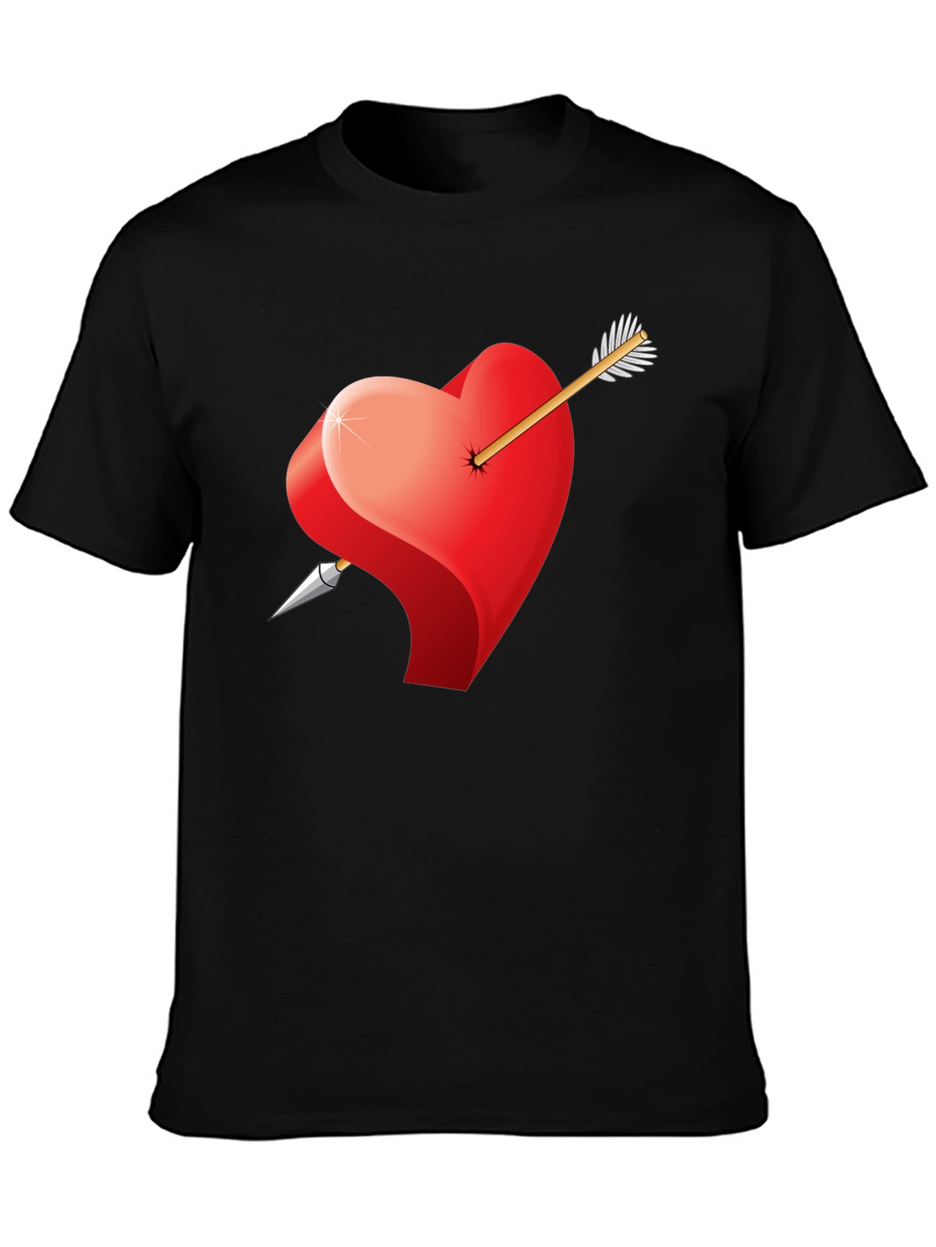 Heart & Arrow Graphic Black Tee