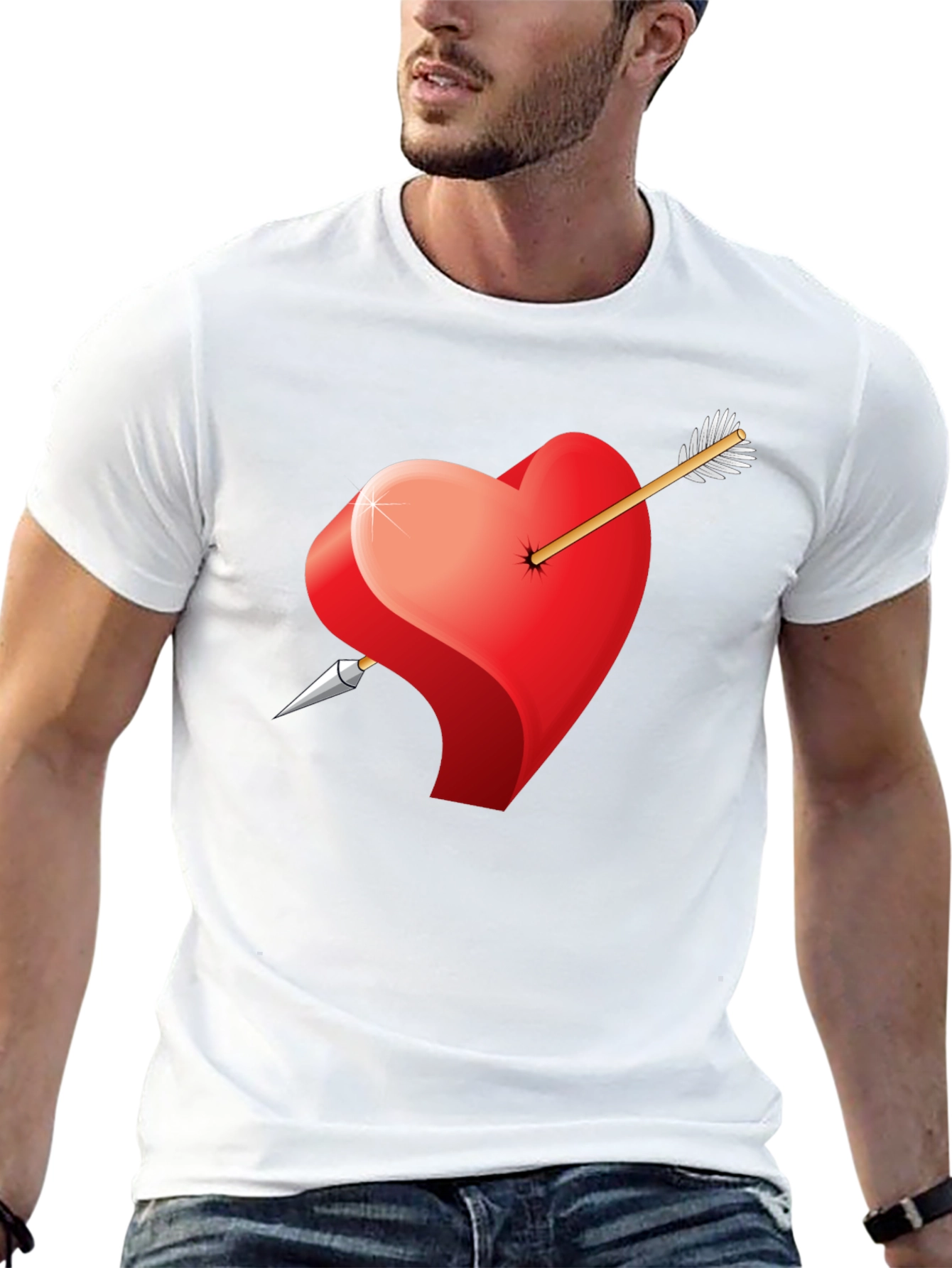 Heart & Arrow Graphic Black Tee