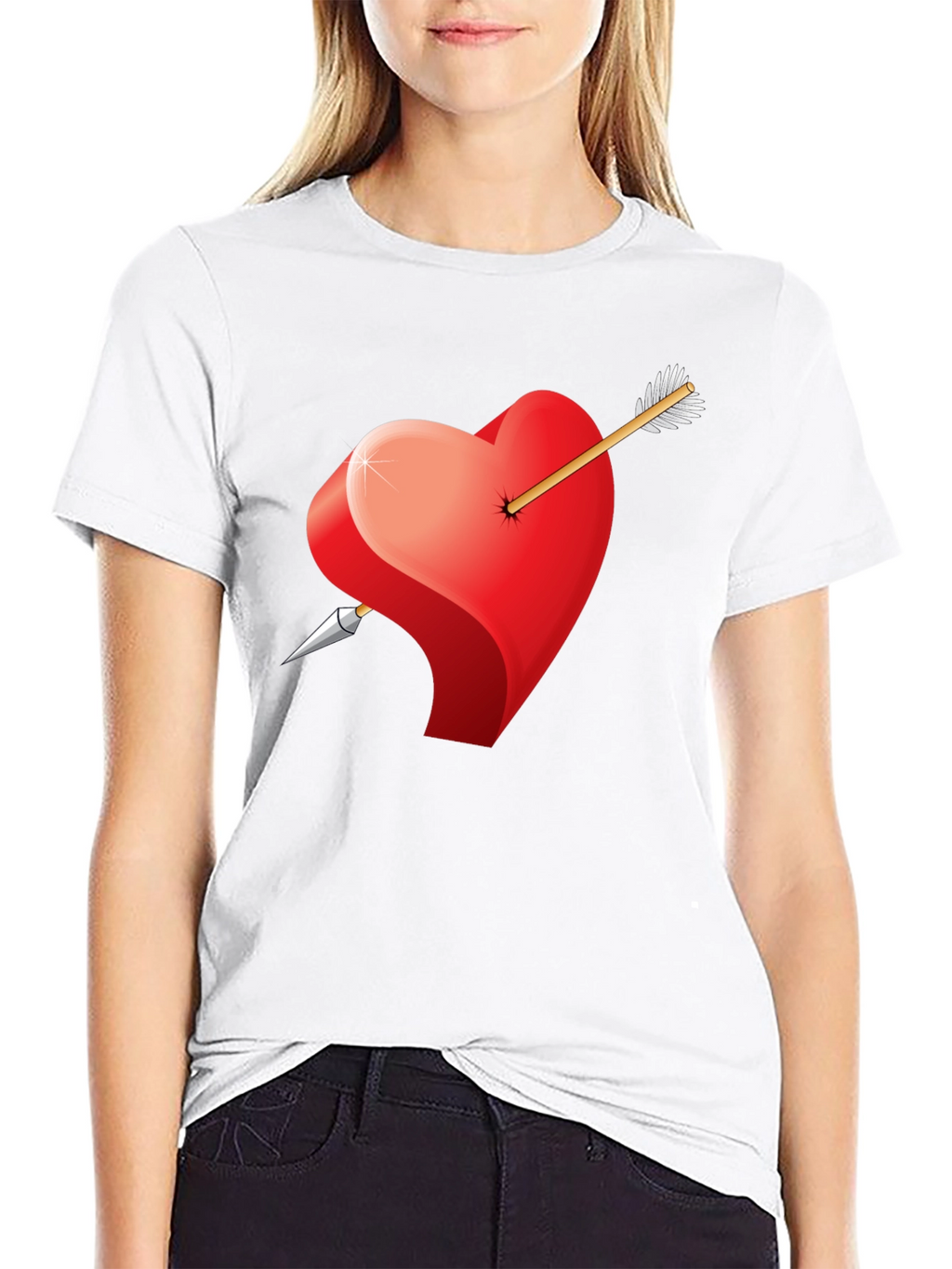 Heart & Arrow Graphic Black Tee