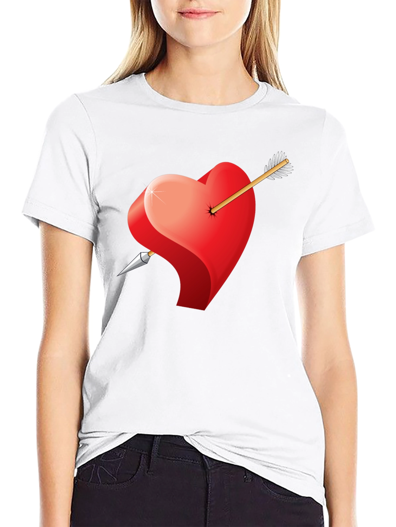 Heart & Arrow Graphic Black Tee