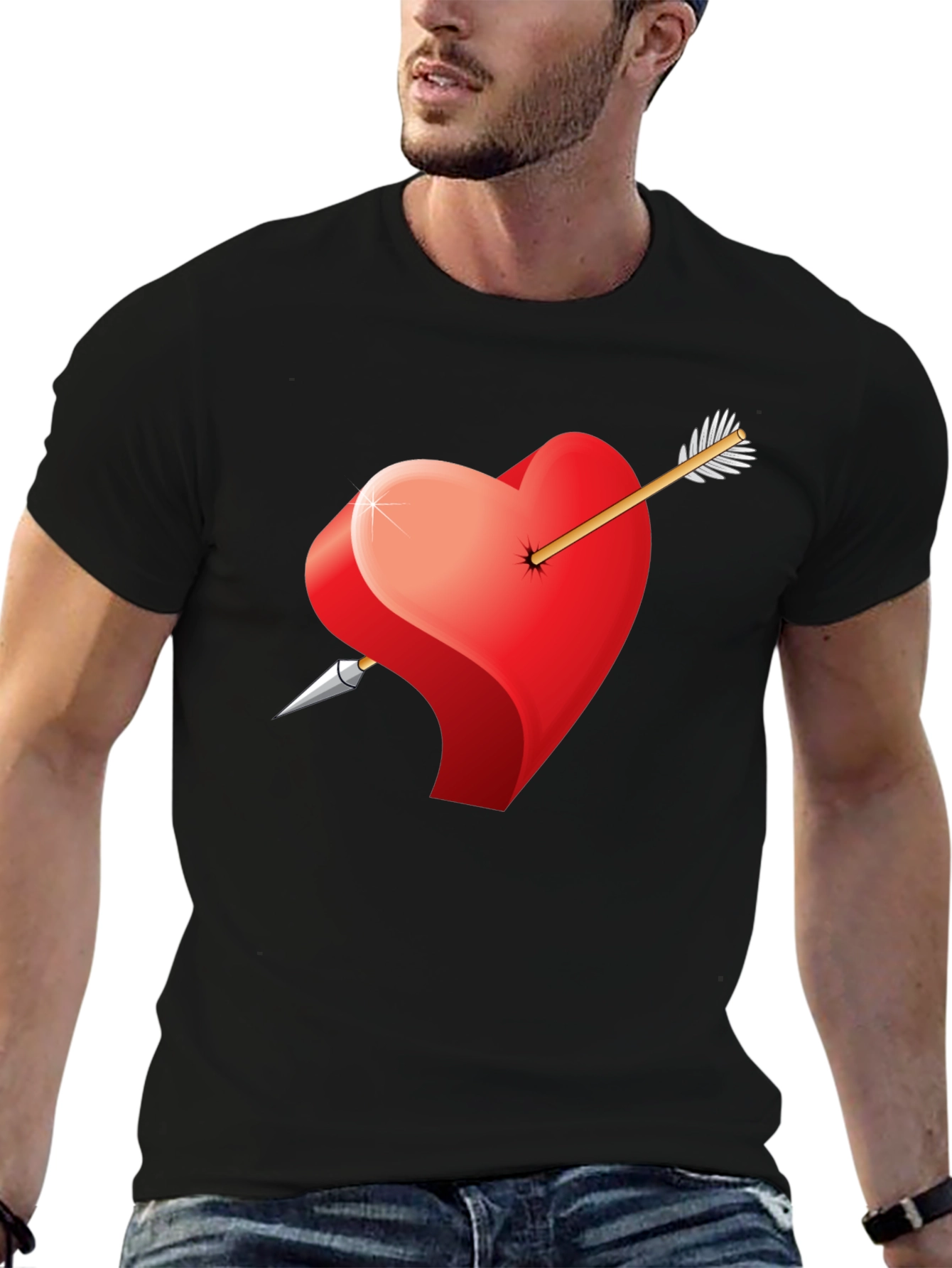 Heart & Arrow Graphic Black Tee