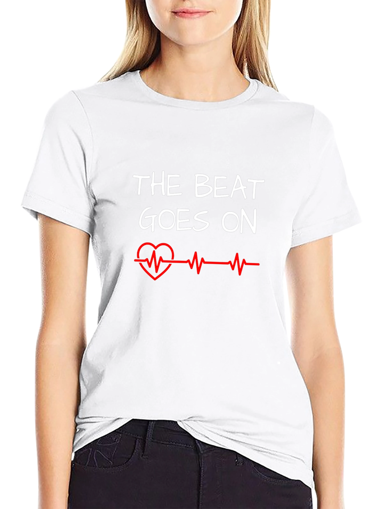 The Beat Goes On Graphic Tee - Heartbeat Design