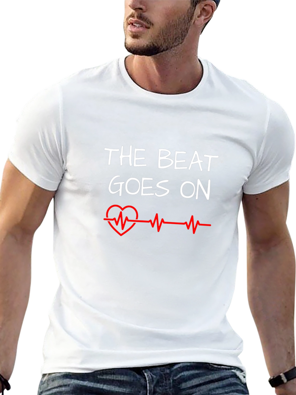 The Beat Goes On Graphic Tee - Heartbeat Design