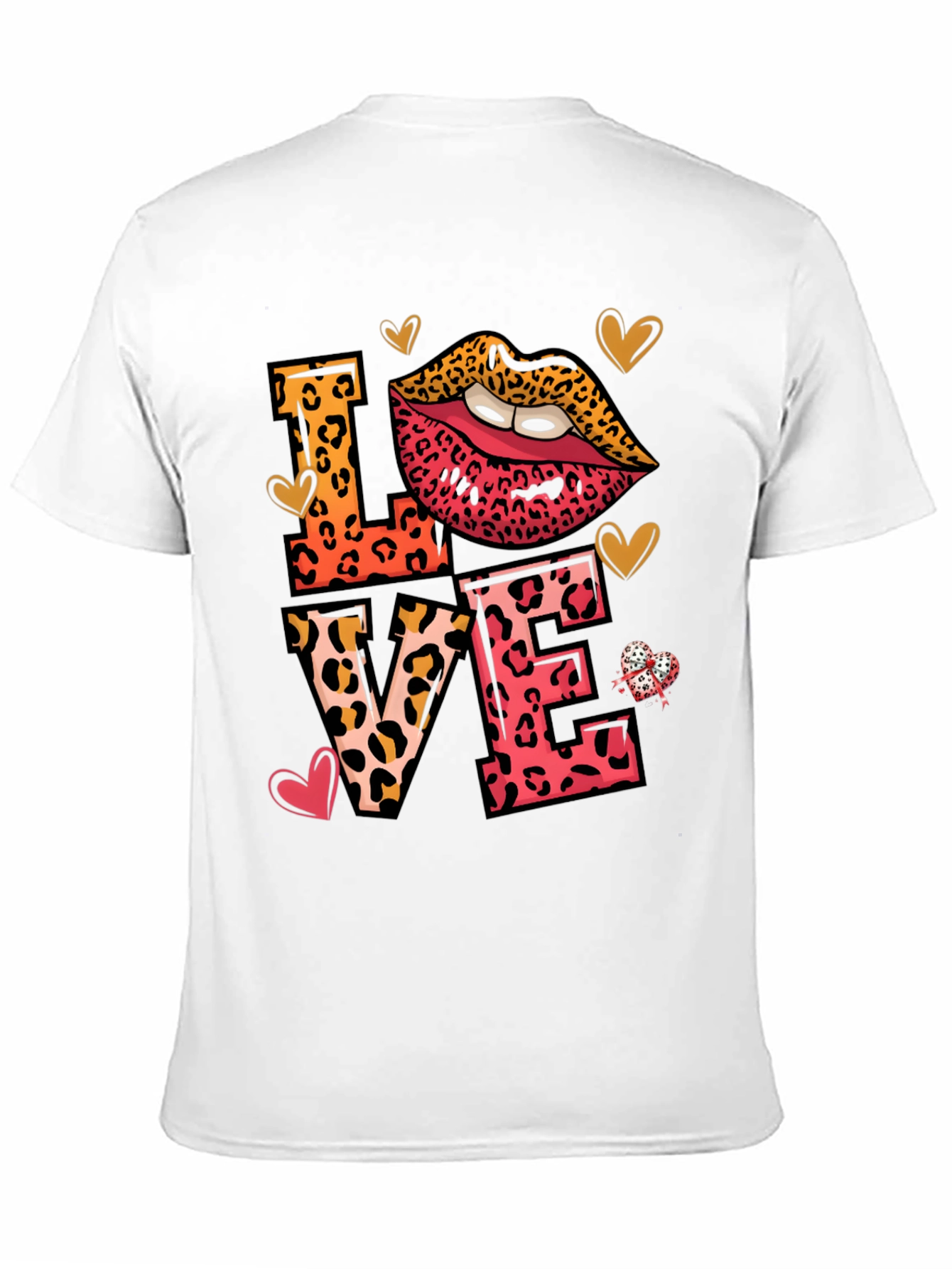Leopard Print LOVE Graphic Tee Shirt