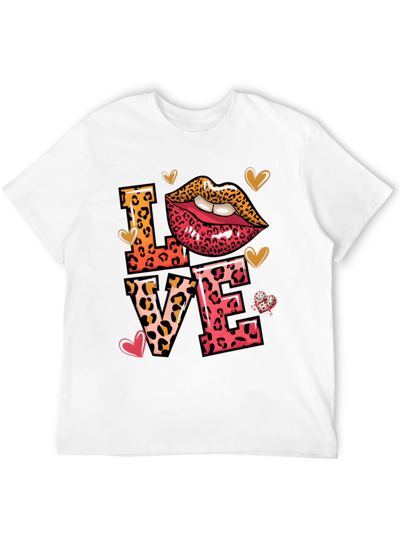 Leopard Print LOVE Graphic Tee Shirt