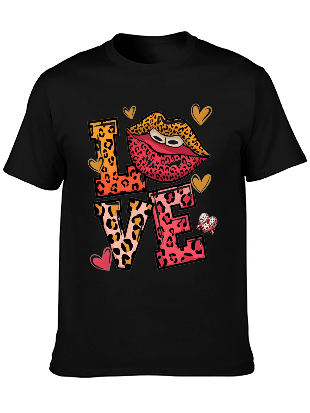 Leopard Print LOVE Graphic Tee Shirt