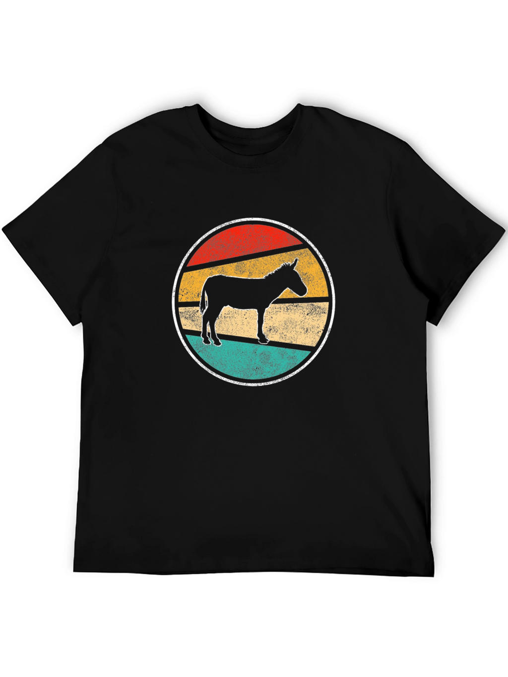 Retro Donkey T-Shirt - Black Cotton Crew Neck Tee