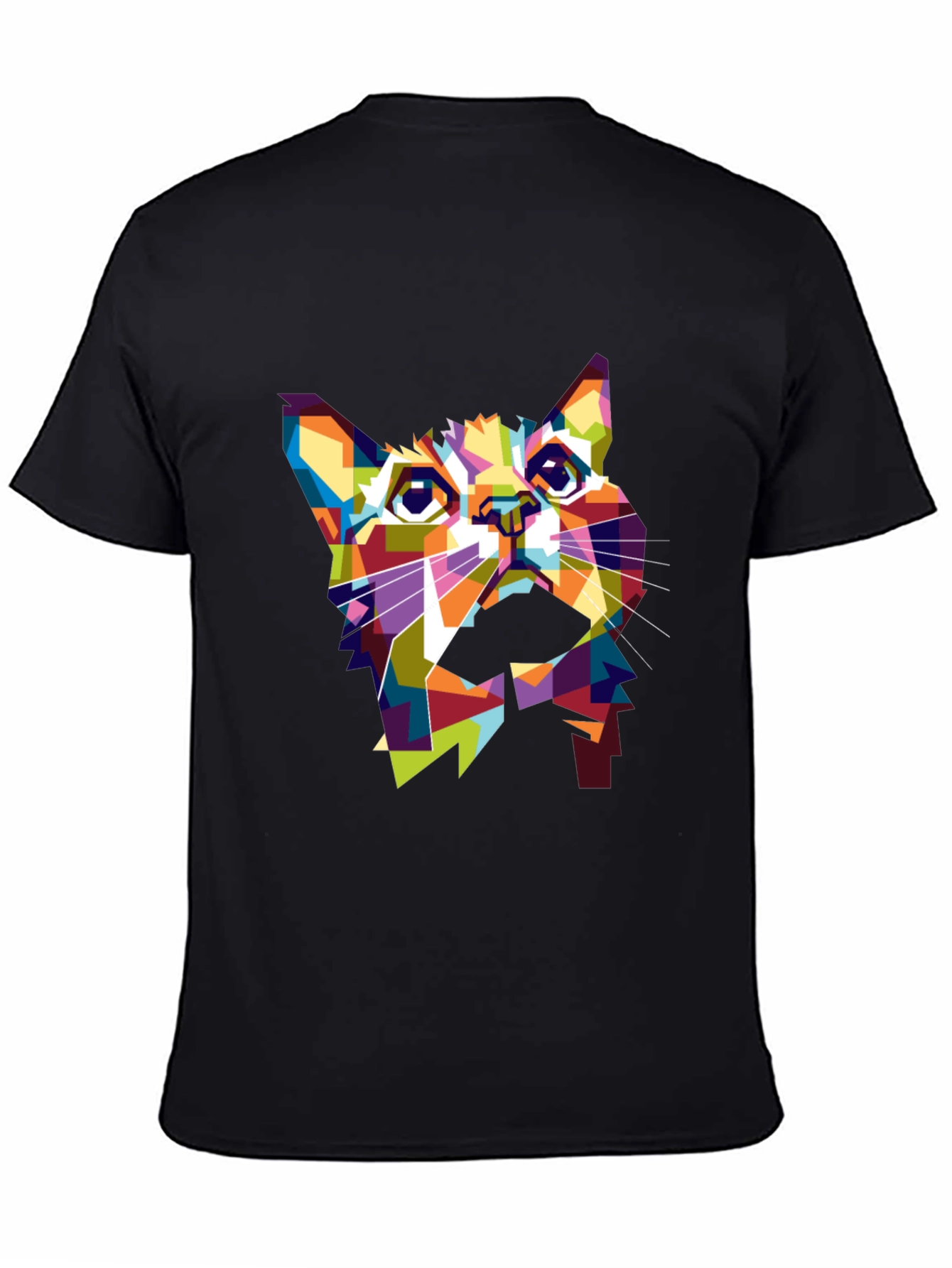 Abstract Cat T-Shirt: Colorful Geometric Design