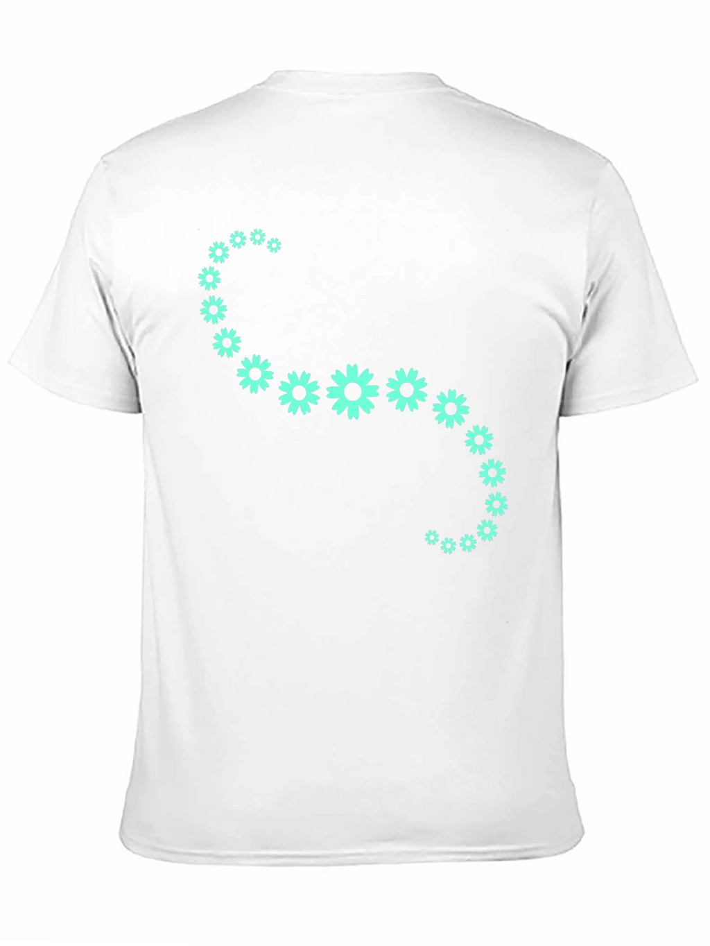 Floral Curve Graphic Tee - Black Cotton T-Shirt