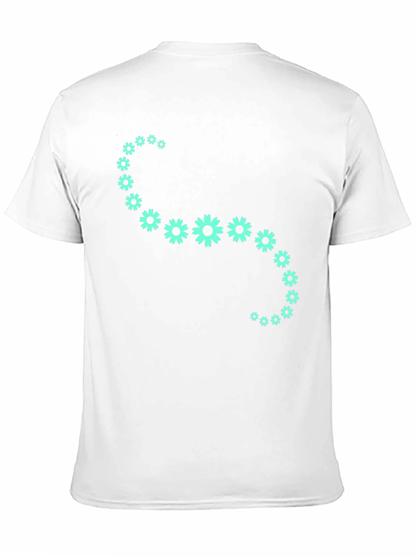 Floral Curve Graphic Tee - Black Cotton T-Shirt
