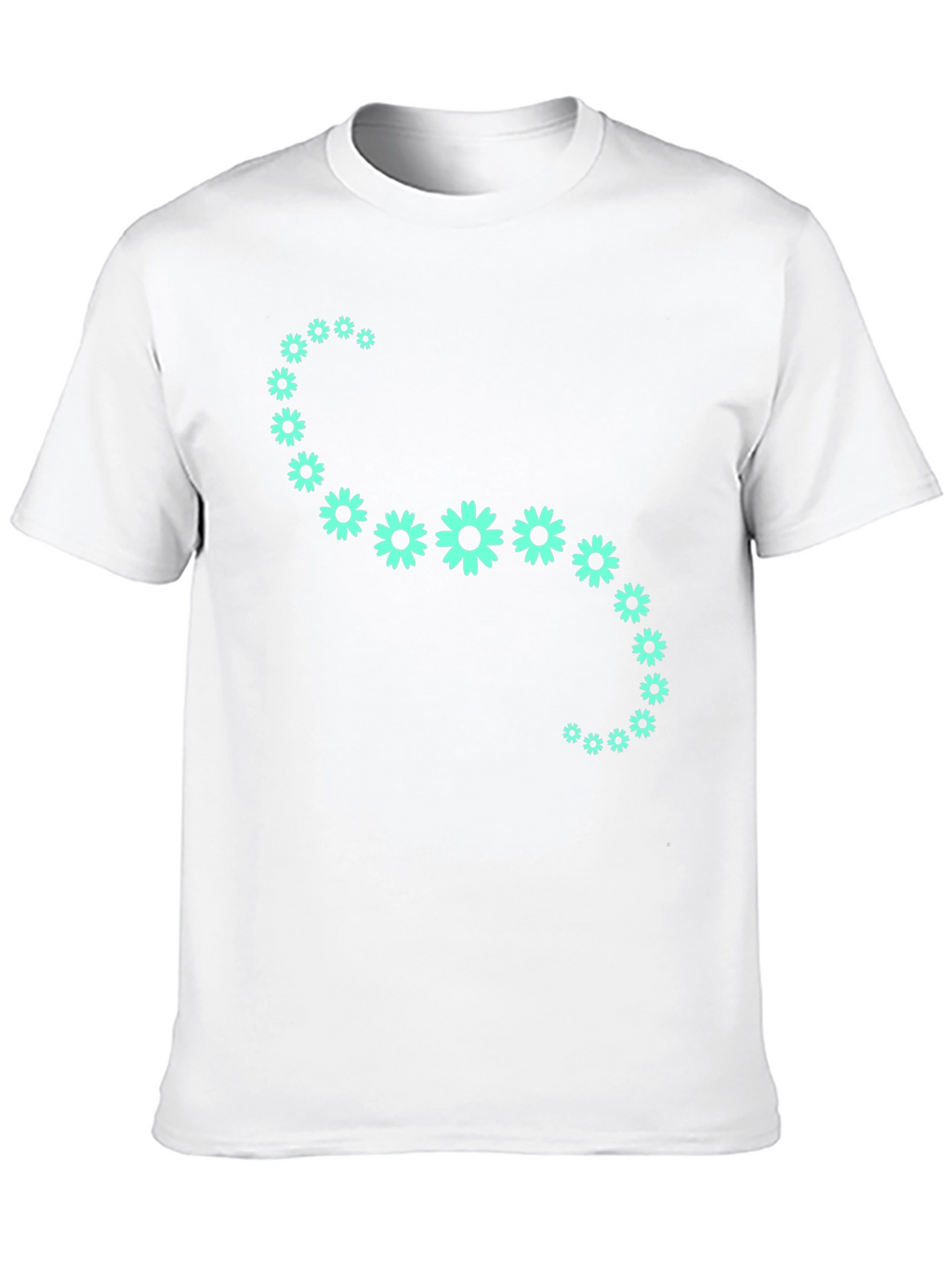Floral Curve Graphic Tee - Black Cotton T-Shirt