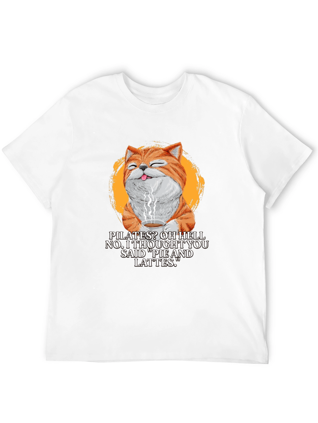 Pilates? Pie & Lattes Cat Graphic T-Shirt