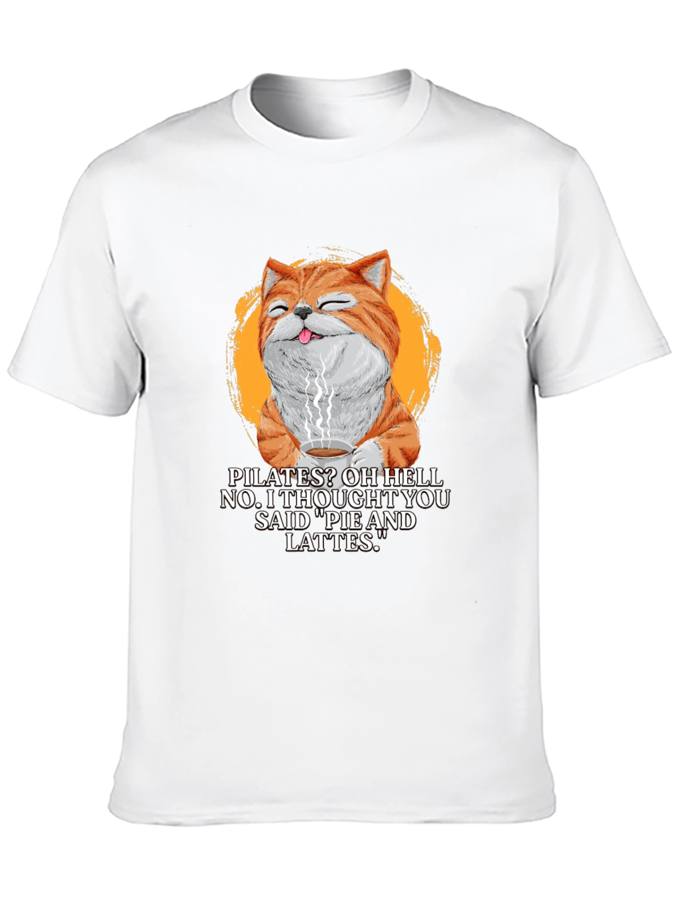 Pilates? Pie & Lattes Cat Graphic T-Shirt