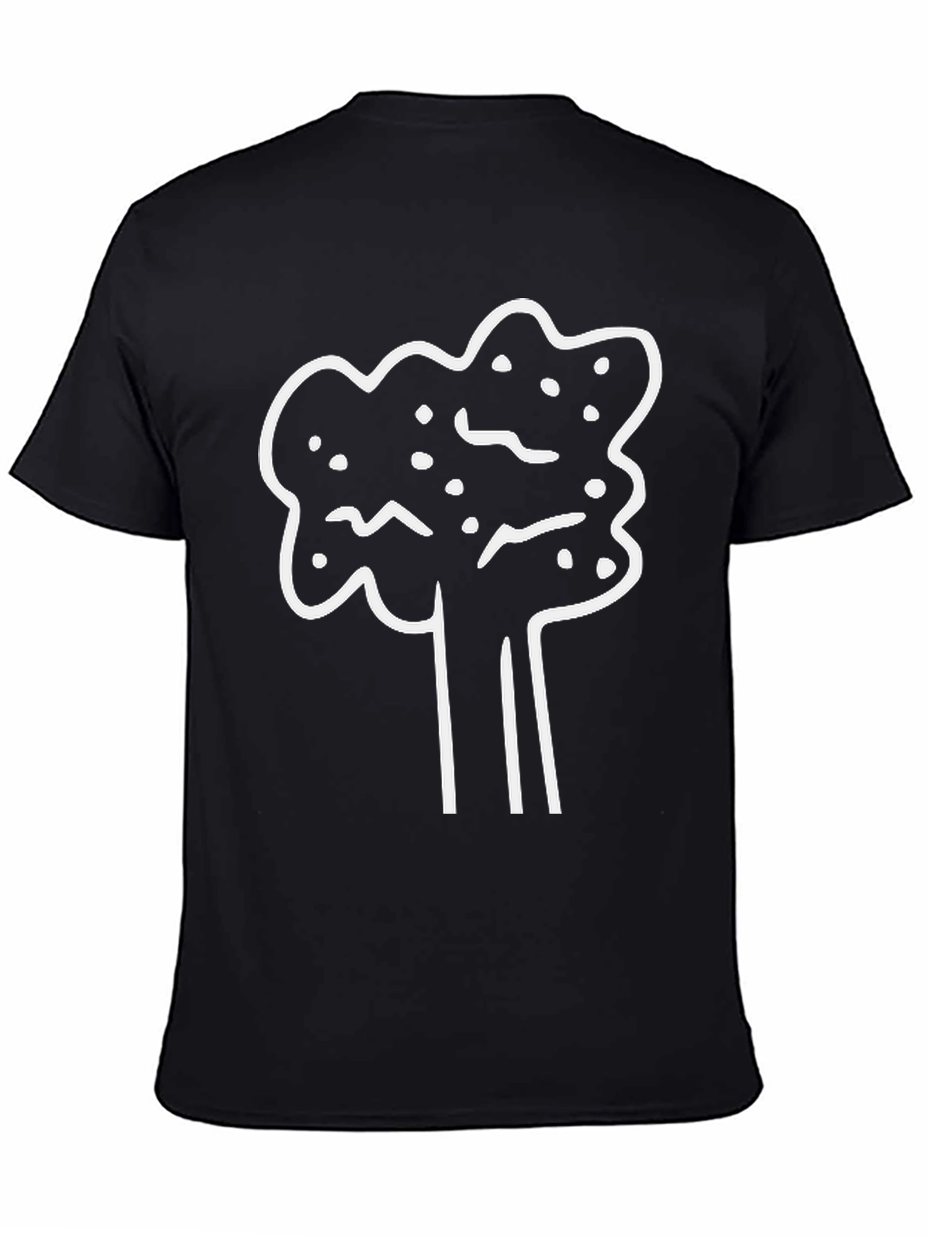 Abstract Tree Graphic Tee - Black Cotton Shirt