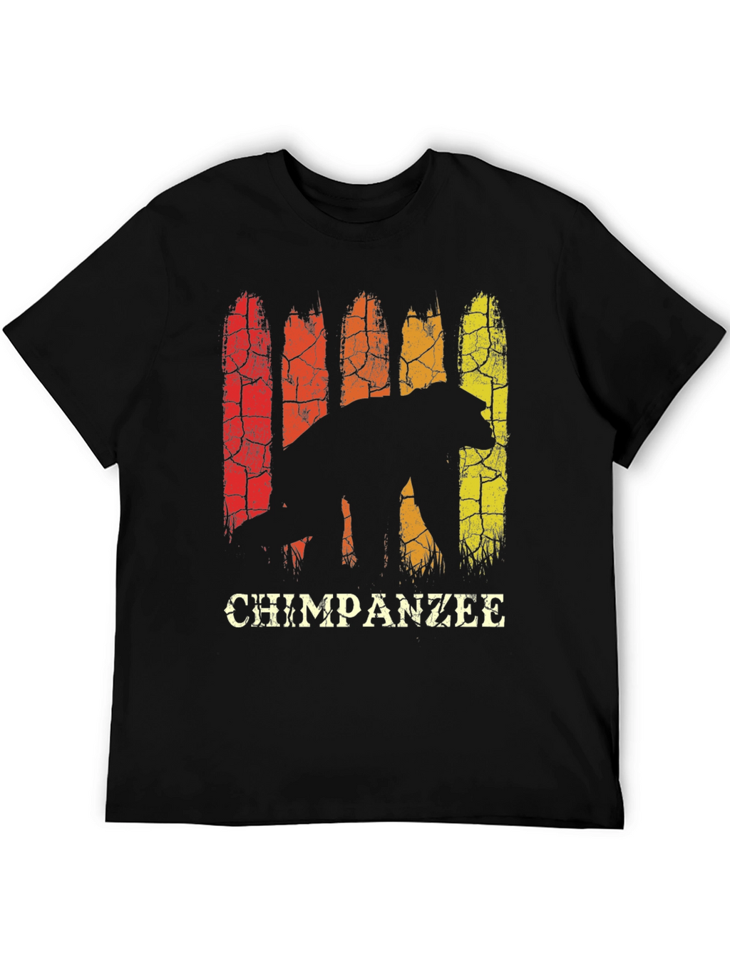 Chimpanzee Silhouette Retro Style Graphic T-Shirt