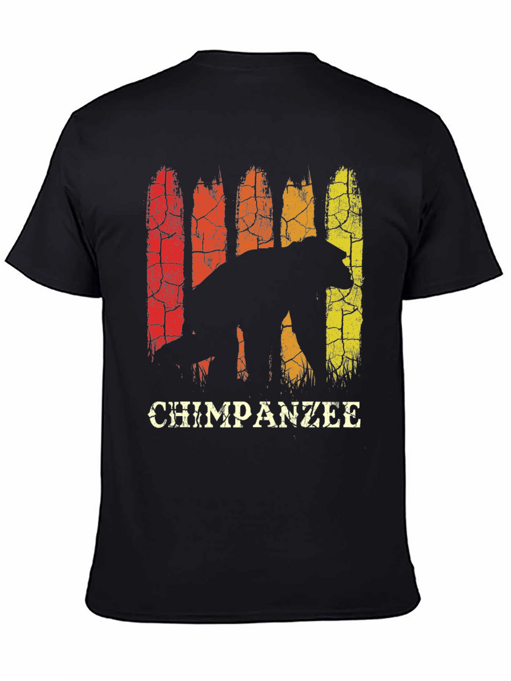 Chimpanzee Silhouette Retro Style Graphic T-Shirt