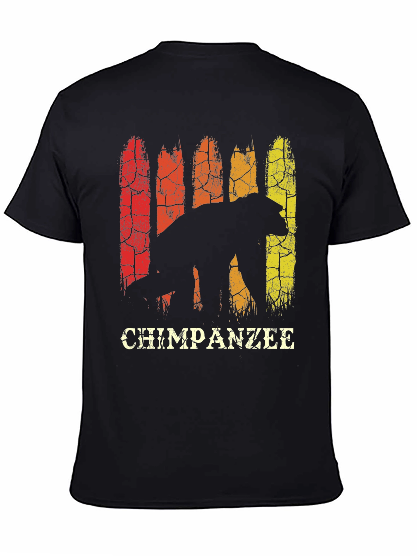 Chimpanzee Silhouette Retro Style Graphic T-Shirt