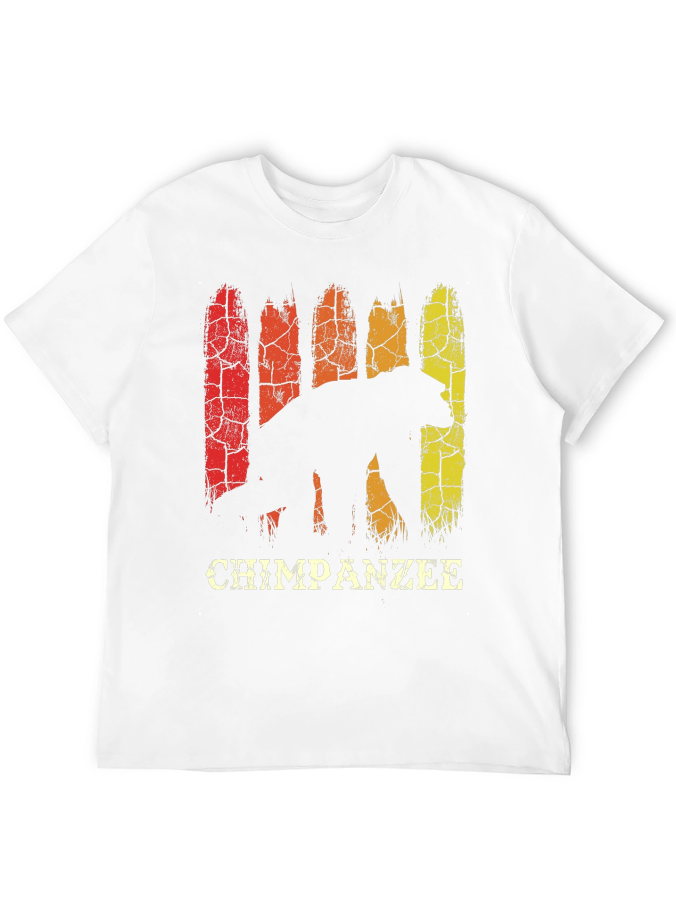Chimpanzee Silhouette Retro Style Graphic T-Shirt