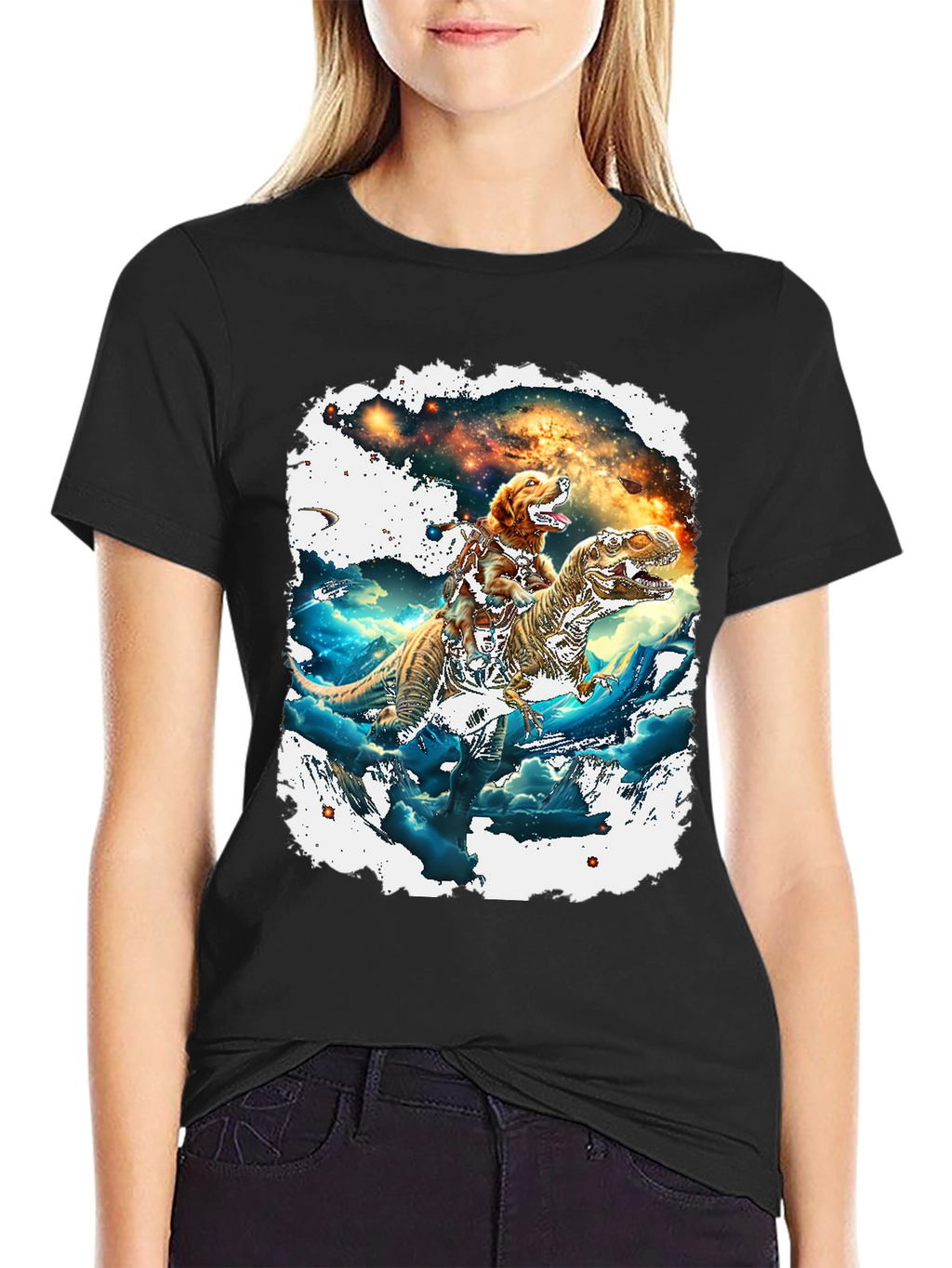 Dog Riding T-Rex T-Shirt