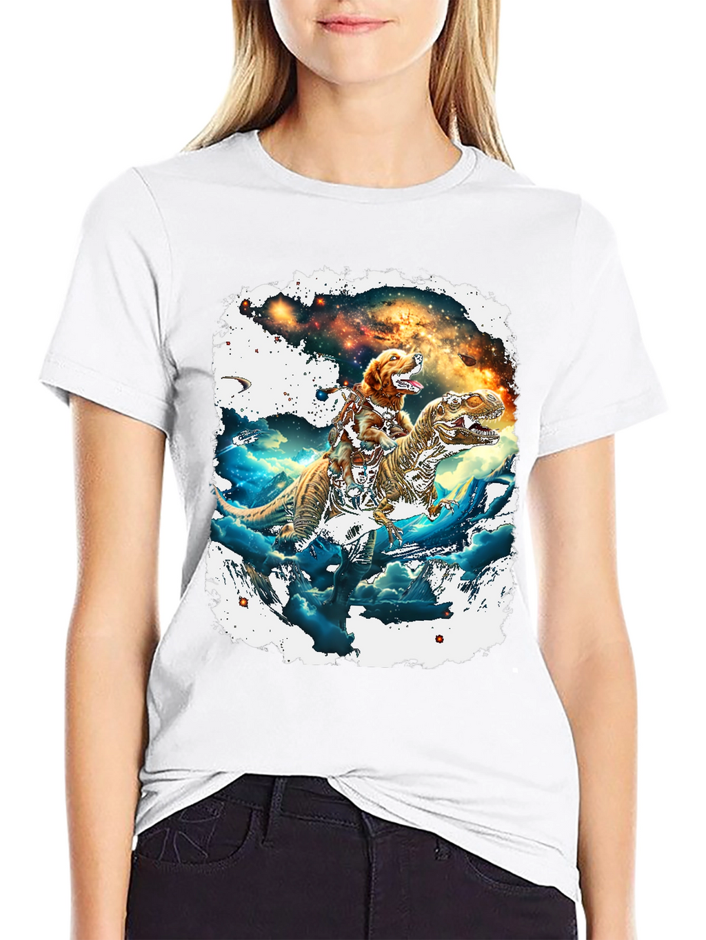 Dog Riding T-Rex T-Shirt