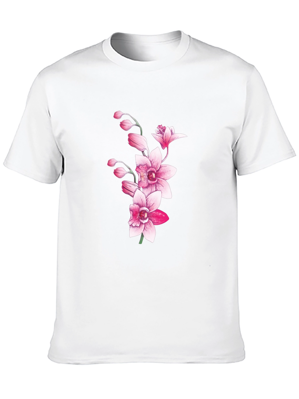 Black Floral Orchid Graphic T-Shirt