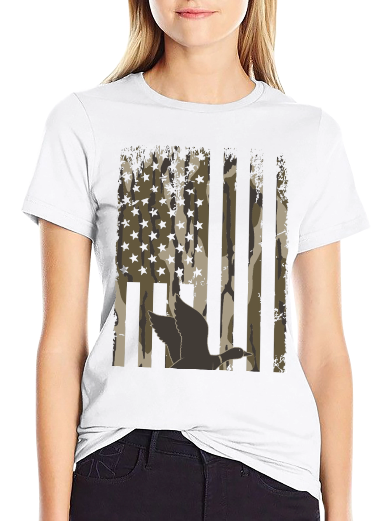 Duck Camo USA Flag T-Shirt