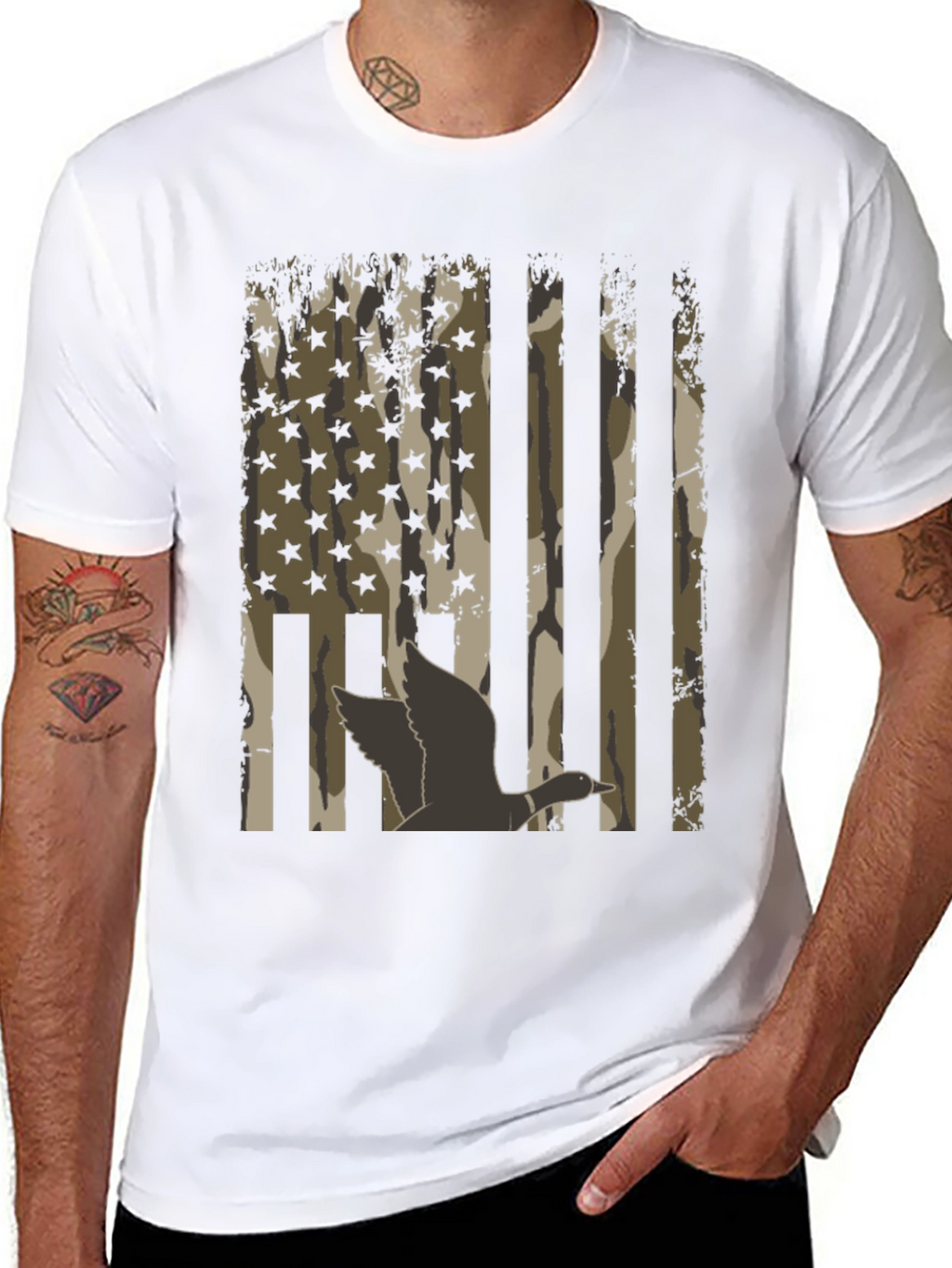 Duck Camo USA Flag T-Shirt