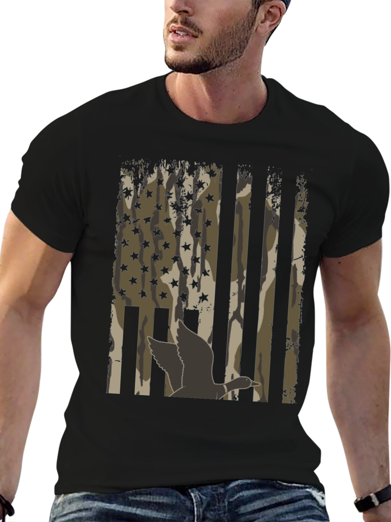 Duck Camo USA Flag T-Shirt